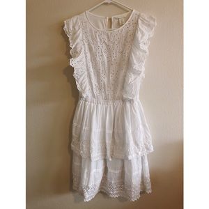 White Eyelet Dress with Ruffles